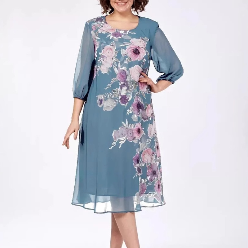🌸Elegancka szyfonowa sukienka w kwiaty