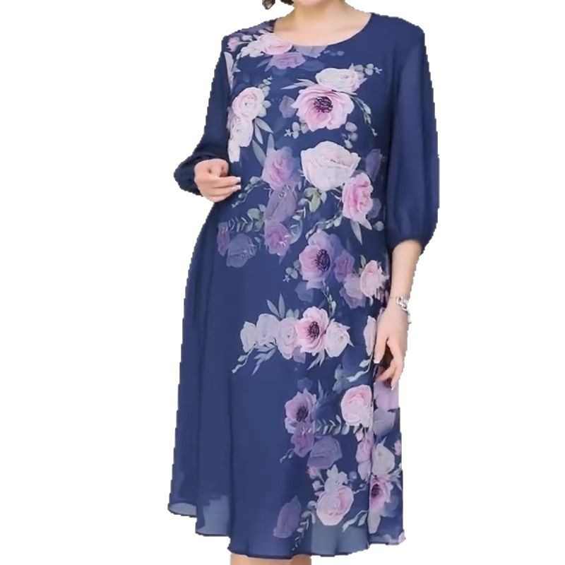 🌸Elegancka szyfonowa sukienka w kwiaty