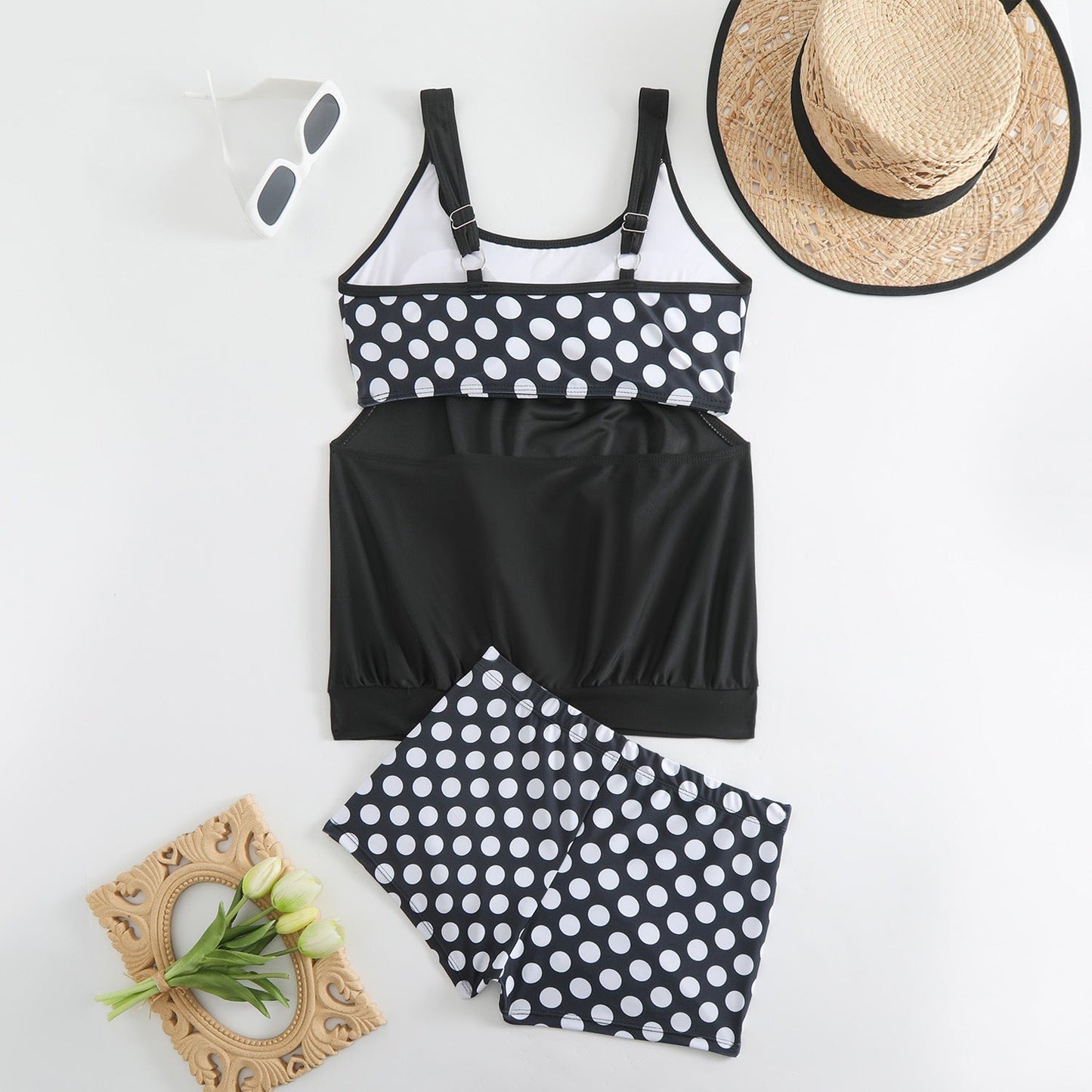 👙 Damski dwuczęściowy kostium kąpielowy w grochy