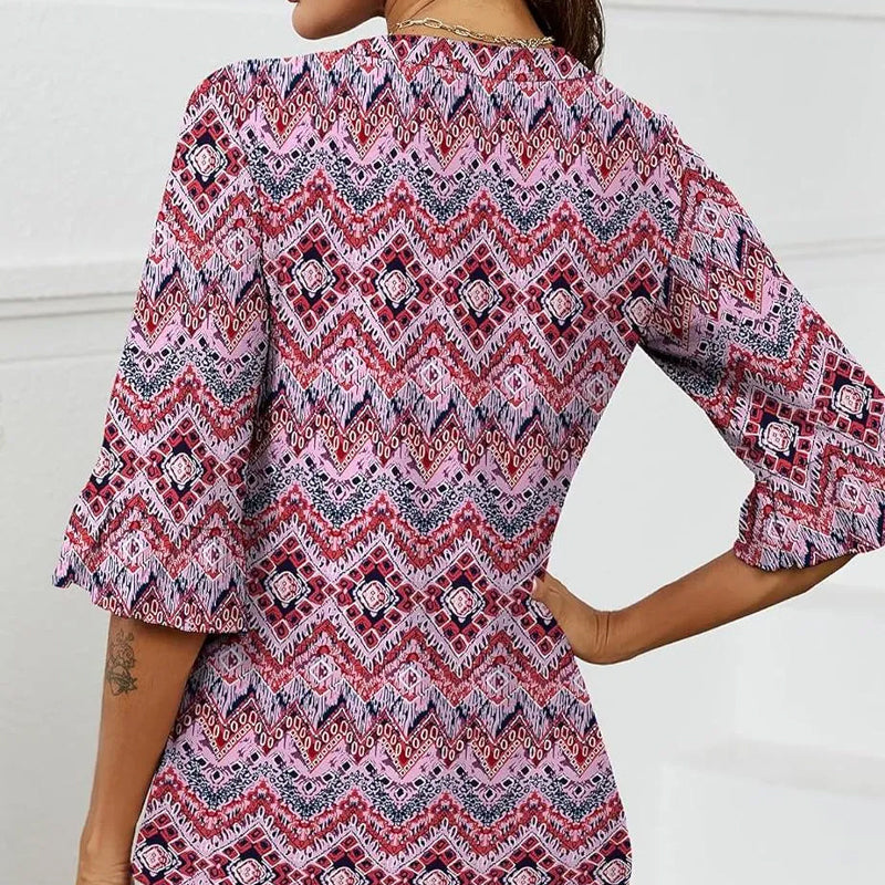 💖【S-3XL】Damski top z falbaniastym dekoltem w serek