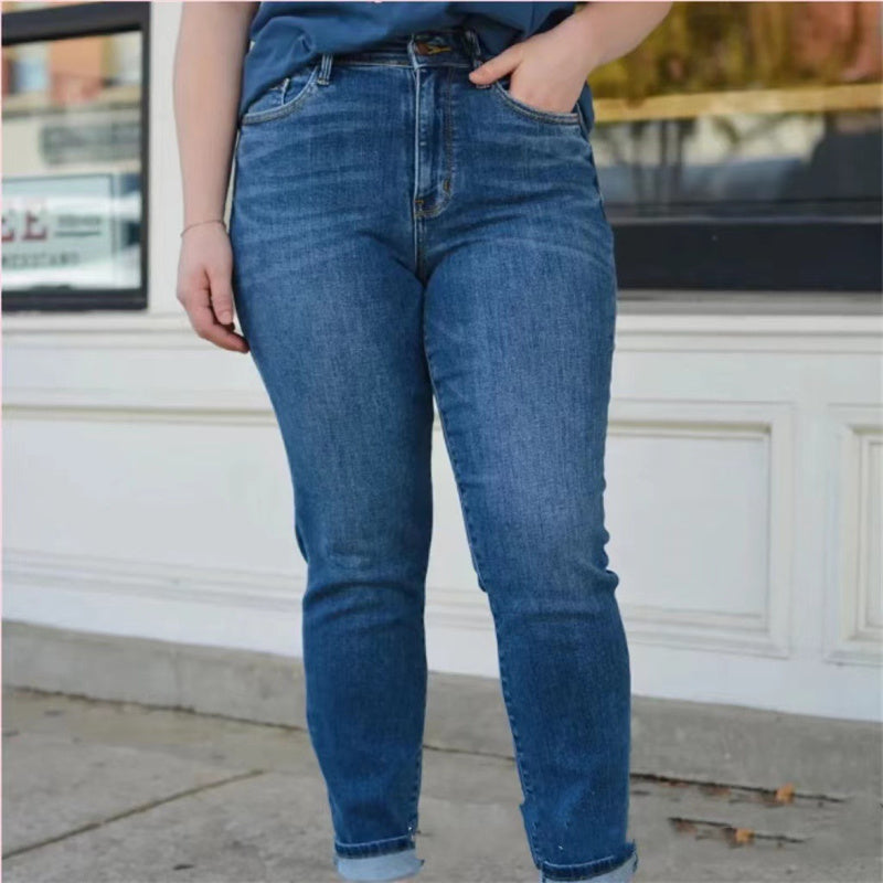 👖 Damskie dżinsy Skinny z wysokim stanem