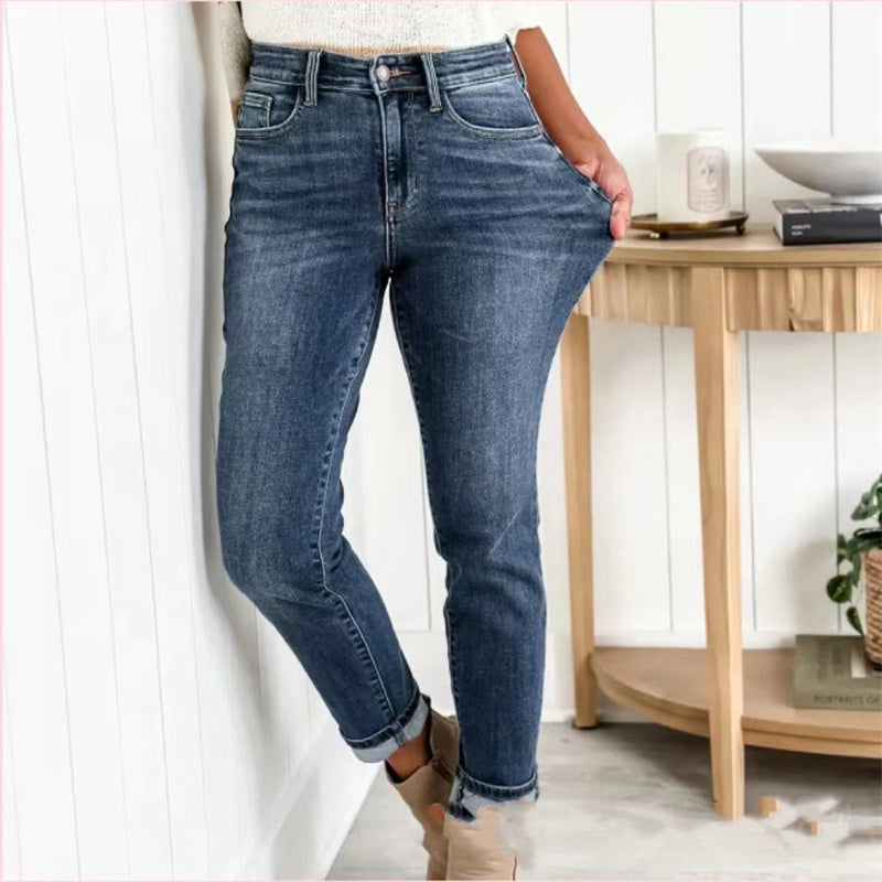 👖 Damskie dżinsy Skinny z wysokim stanem