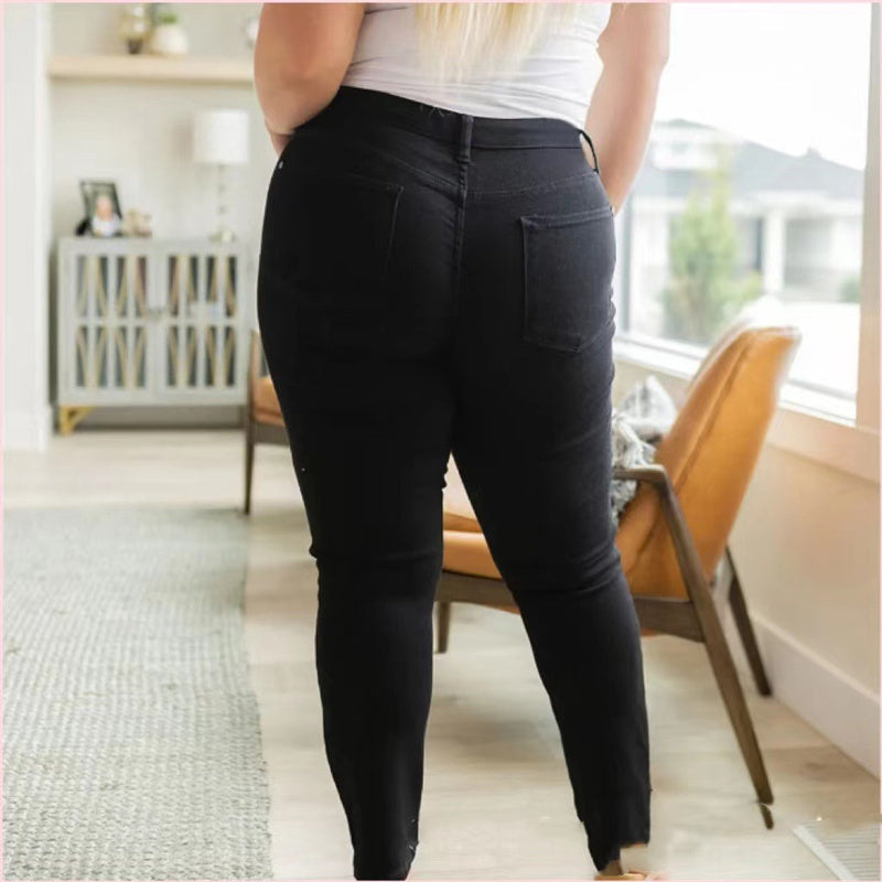 👖 Damskie dżinsy Skinny z wysokim stanem