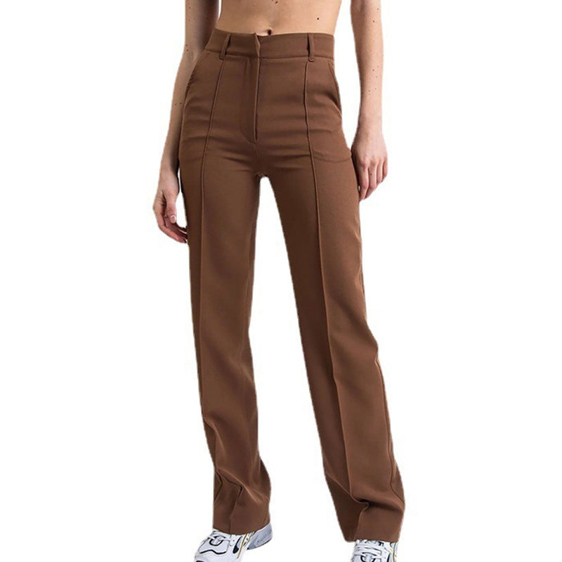 🔥👖 Damskie spodnie robocze z wysokim stanem i prostymi nogawkami