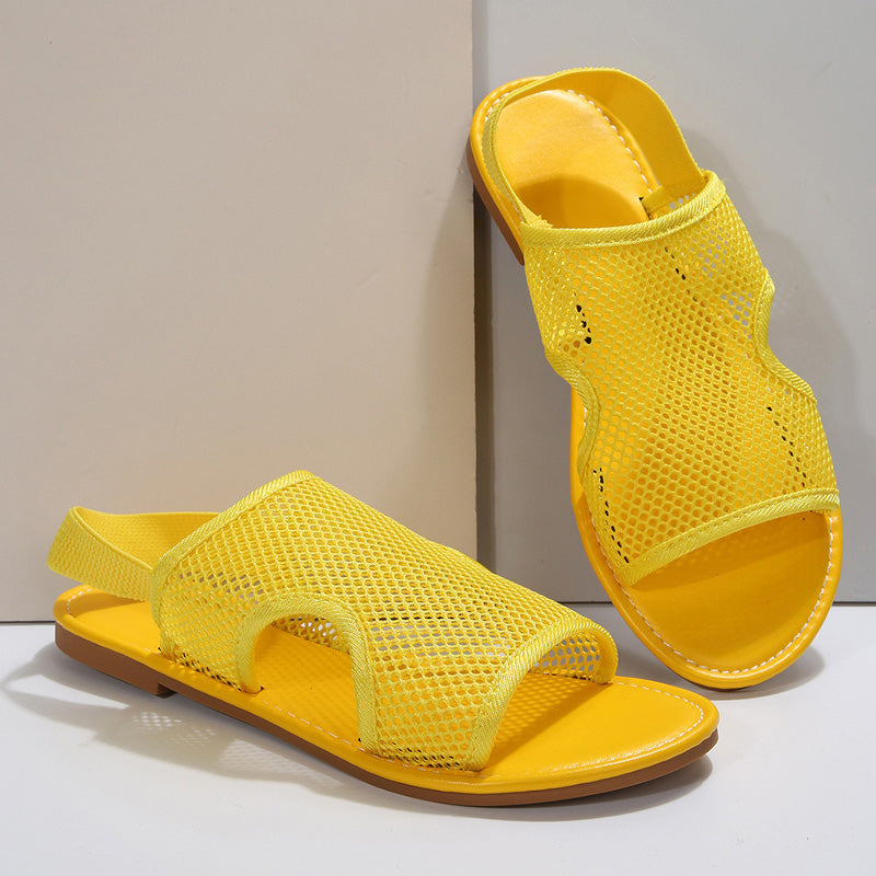 🌞🌊Płaskie, oddychające sandały z siateczki do noszenia na plaży👡