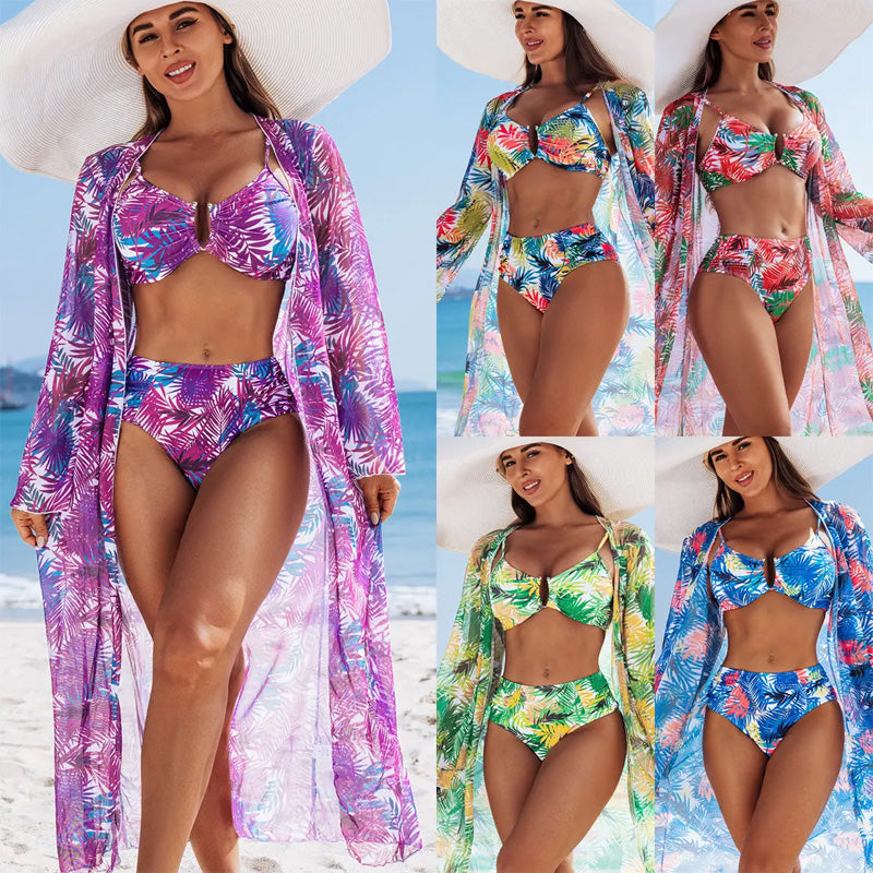 👙Damski 3-częściowy zestaw bikini (z tuniką)