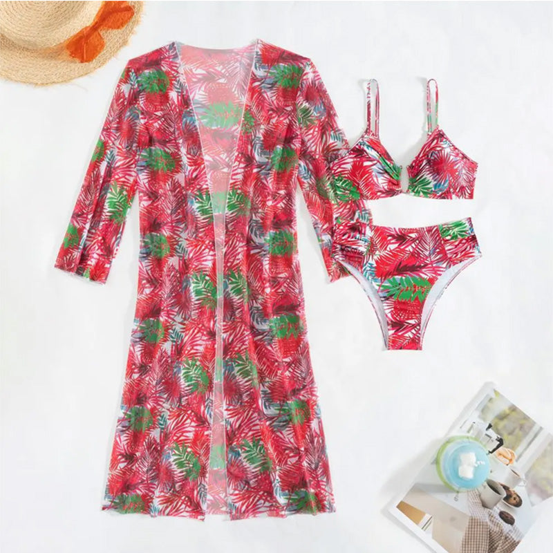 👙Damski 3-częściowy zestaw bikini (z tuniką)