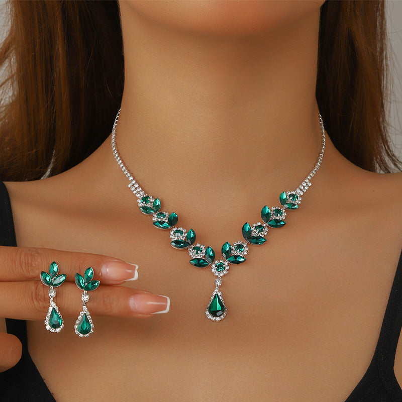 💎Elegancki naszyjnik i kolczyki Petal Drops, zestaw 2 sztuk💕