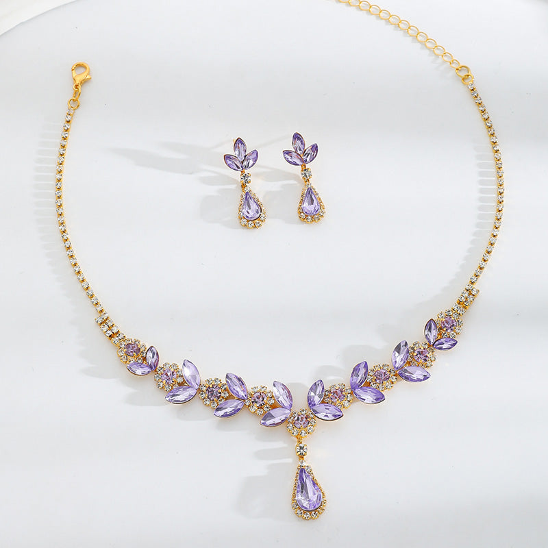 💎Elegancki naszyjnik i kolczyki Petal Drops, zestaw 2 sztuk💕