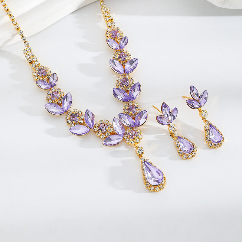 💎Elegancki naszyjnik i kolczyki Petal Drops, zestaw 2 sztuk💕