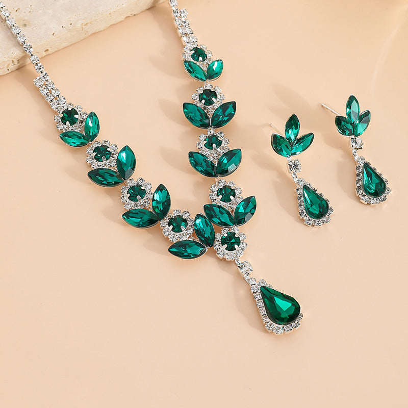 💎Elegancki naszyjnik i kolczyki Petal Drops, zestaw 2 sztuk💕