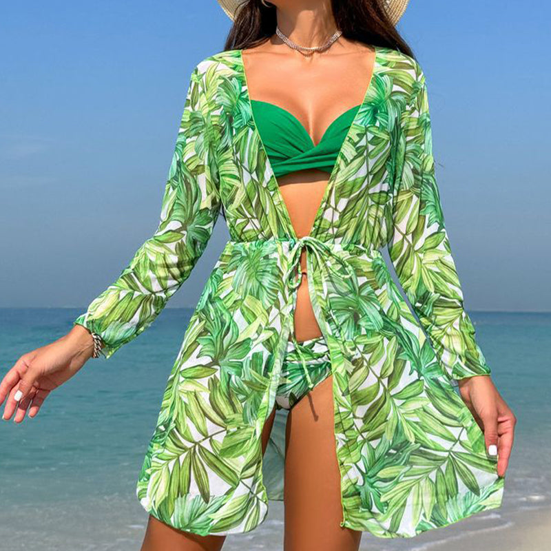 🔥👙Damski 3-częściowy zestaw bikini z przykryciem