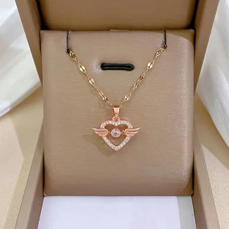 💖Wdzięczny naszyjnik z zawieszką w kształcie skrzydlatego serca