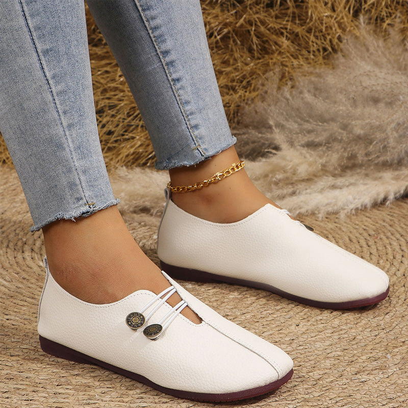 Nowe płaskie buty damskie z miękkiej skóry