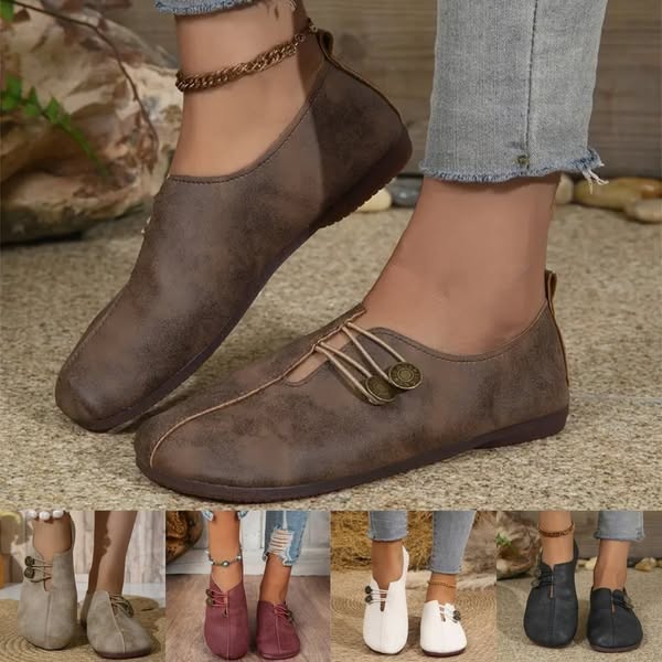 Nowe płaskie buty damskie z miękkiej skóry