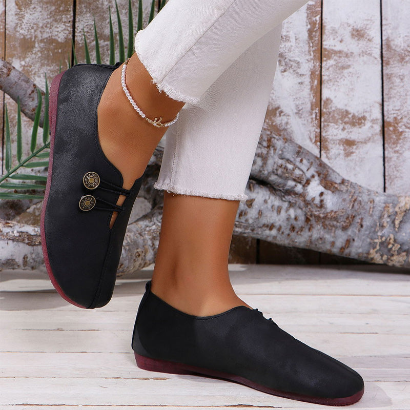 Nowe płaskie buty damskie z miękkiej skóry
