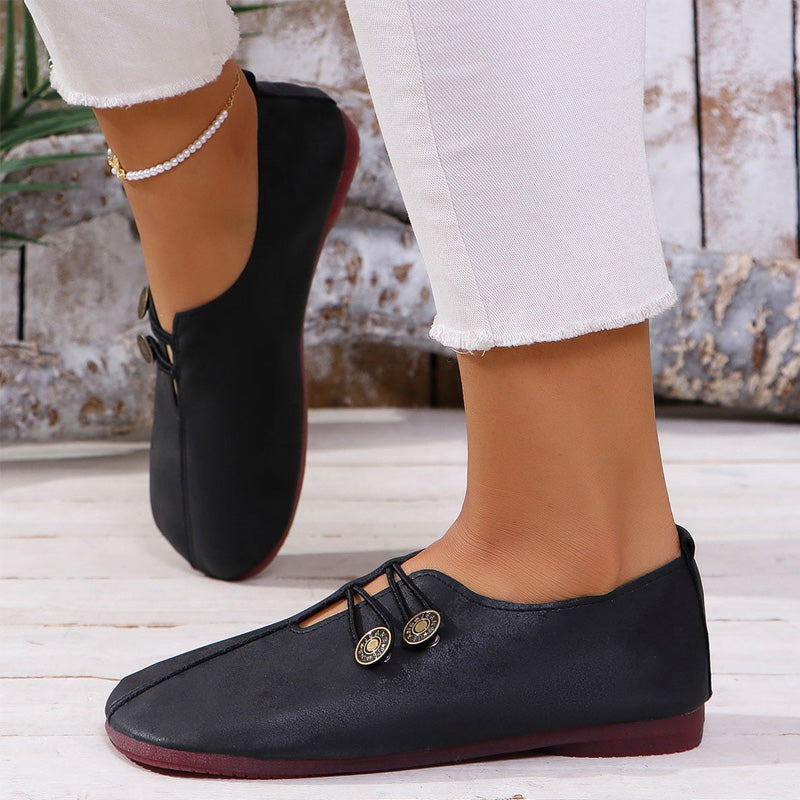 Nowe płaskie buty damskie z miękkiej skóry