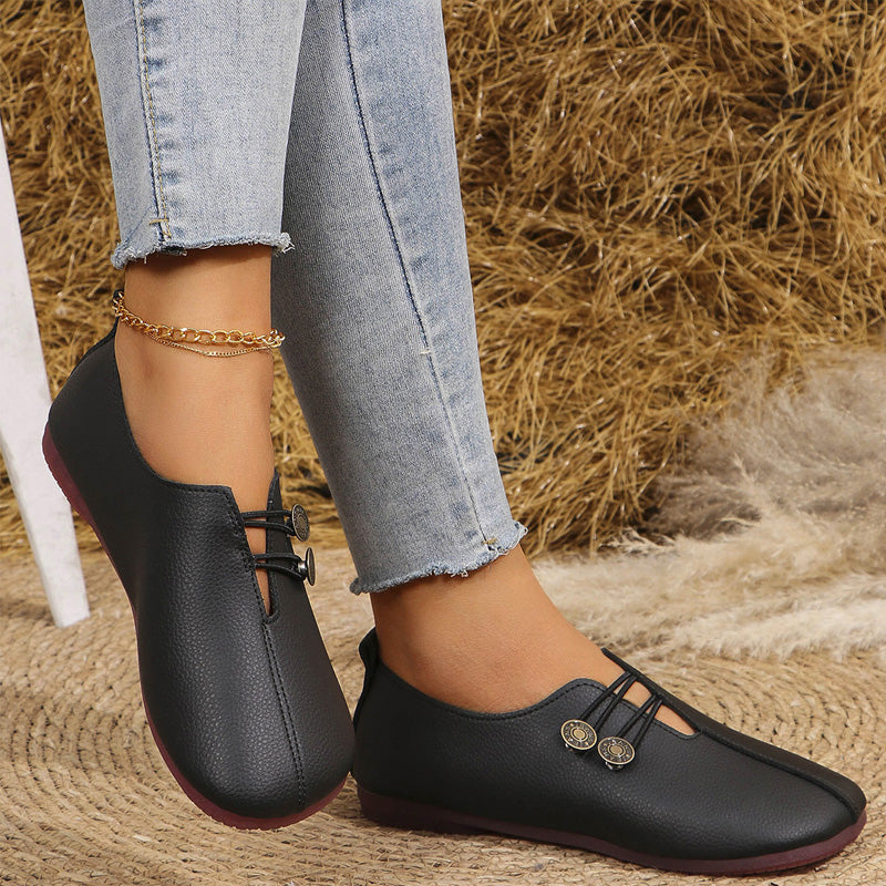 Nowe płaskie buty damskie z miękkiej skóry