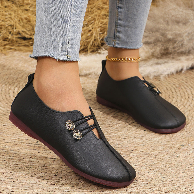 Nowe płaskie buty damskie z miękkiej skóry