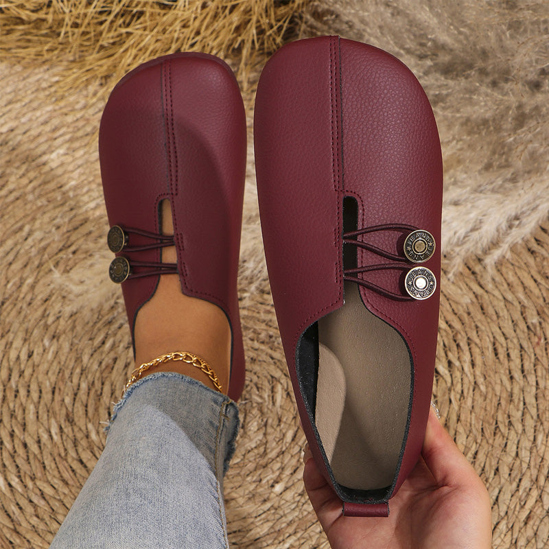 Nowe płaskie buty damskie z miękkiej skóry