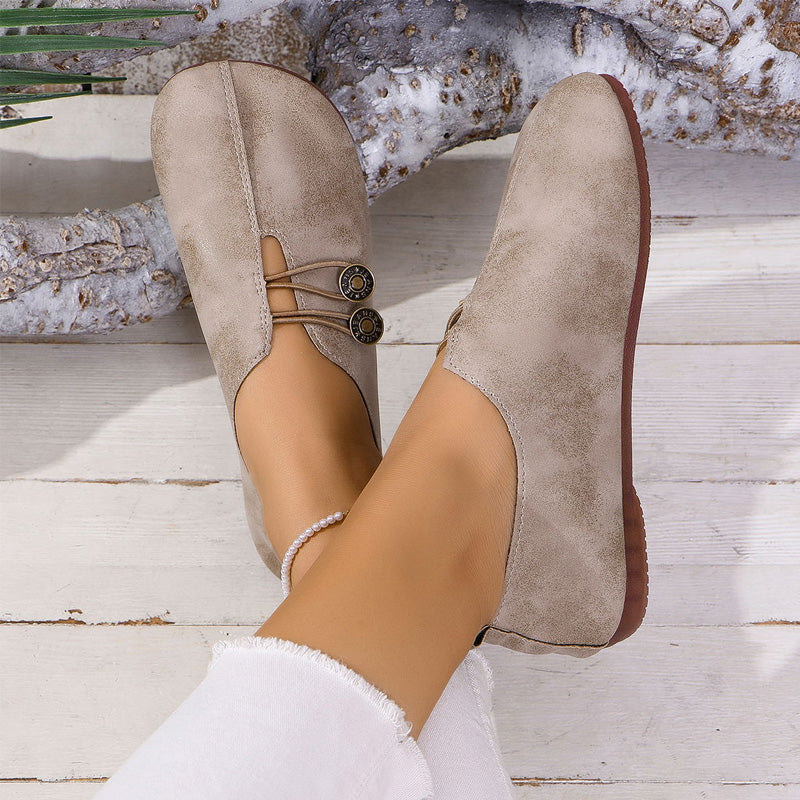 Nowe płaskie buty damskie z miękkiej skóry