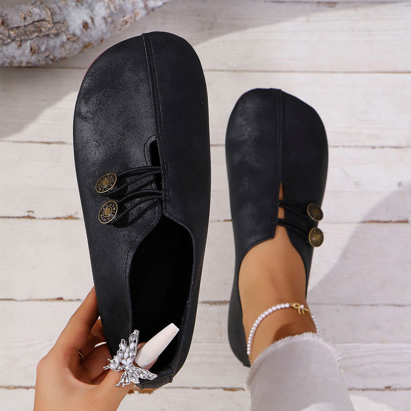 Nowe płaskie buty damskie z miękkiej skóry