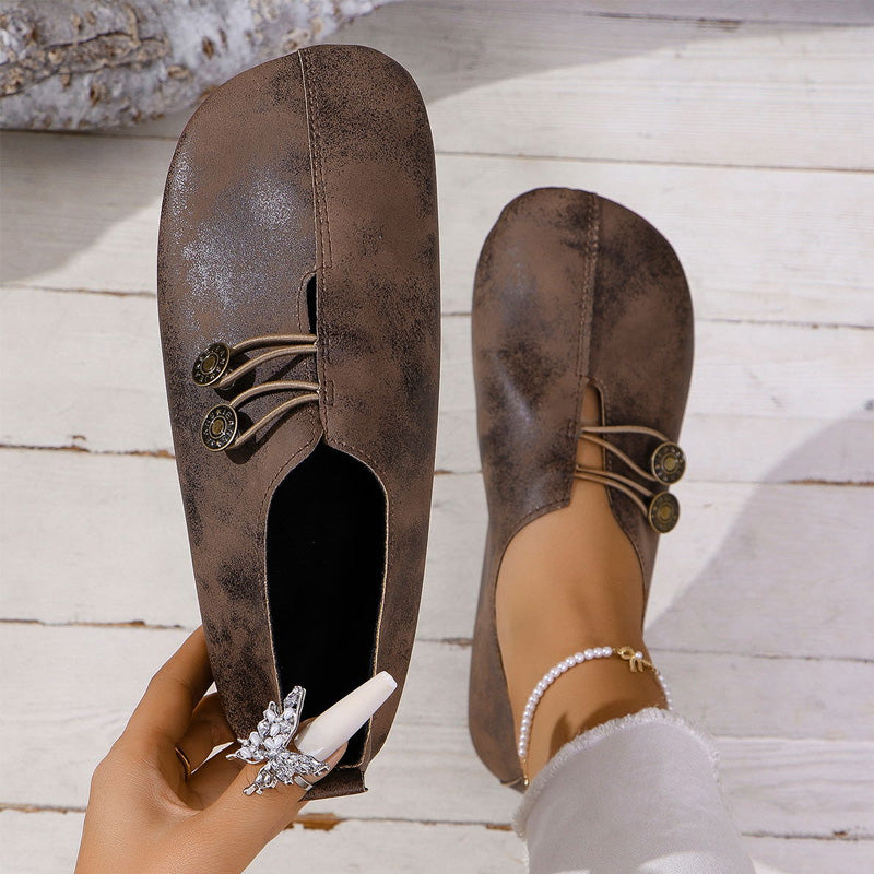 Nowe płaskie buty damskie z miękkiej skóry