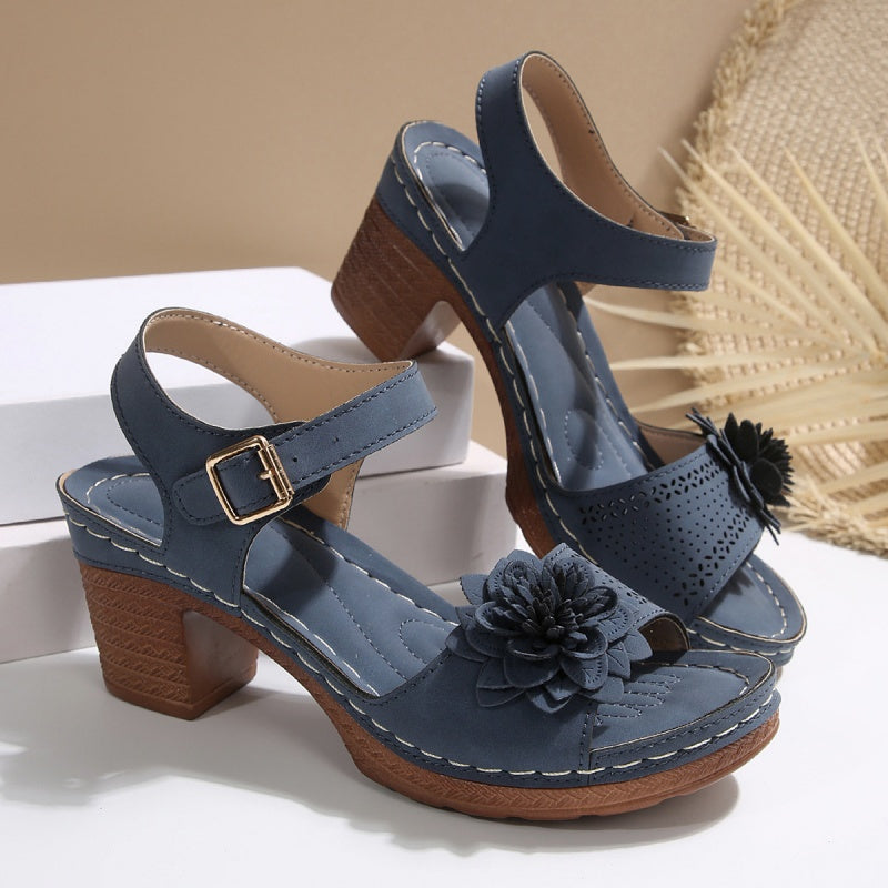 【36-43】Damskie sandały z odkrytymi palcami w kwiaty
