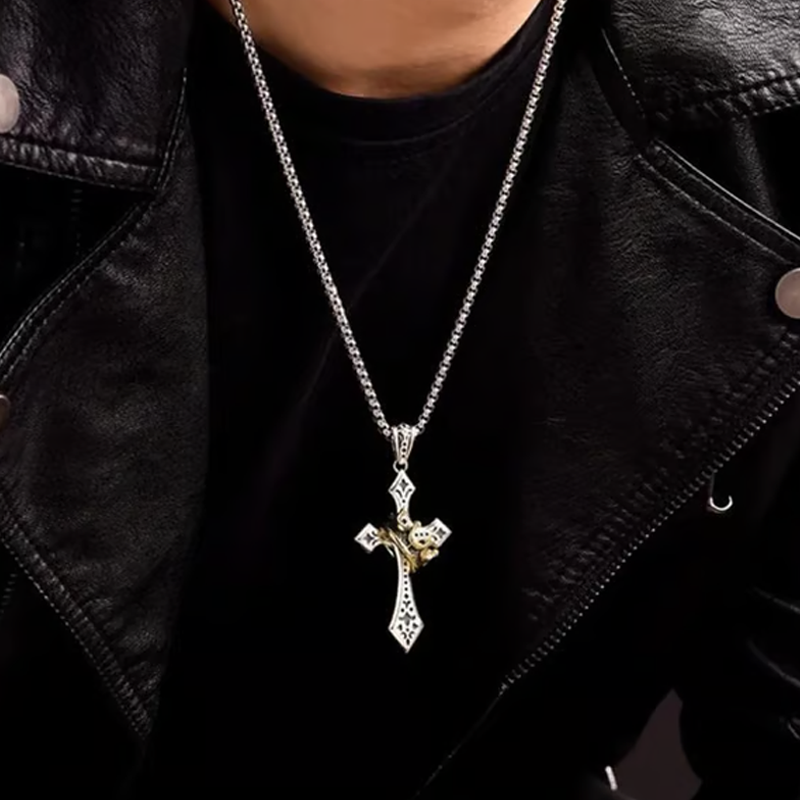 📿Naszyjnik z krzyżem w stylu vintage