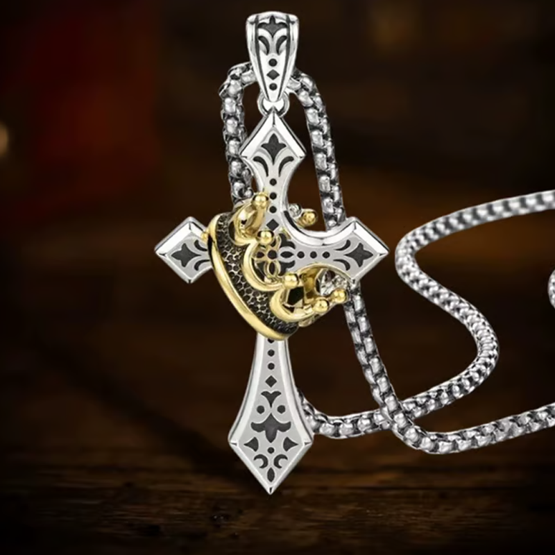 📿Naszyjnik z krzyżem w stylu vintage