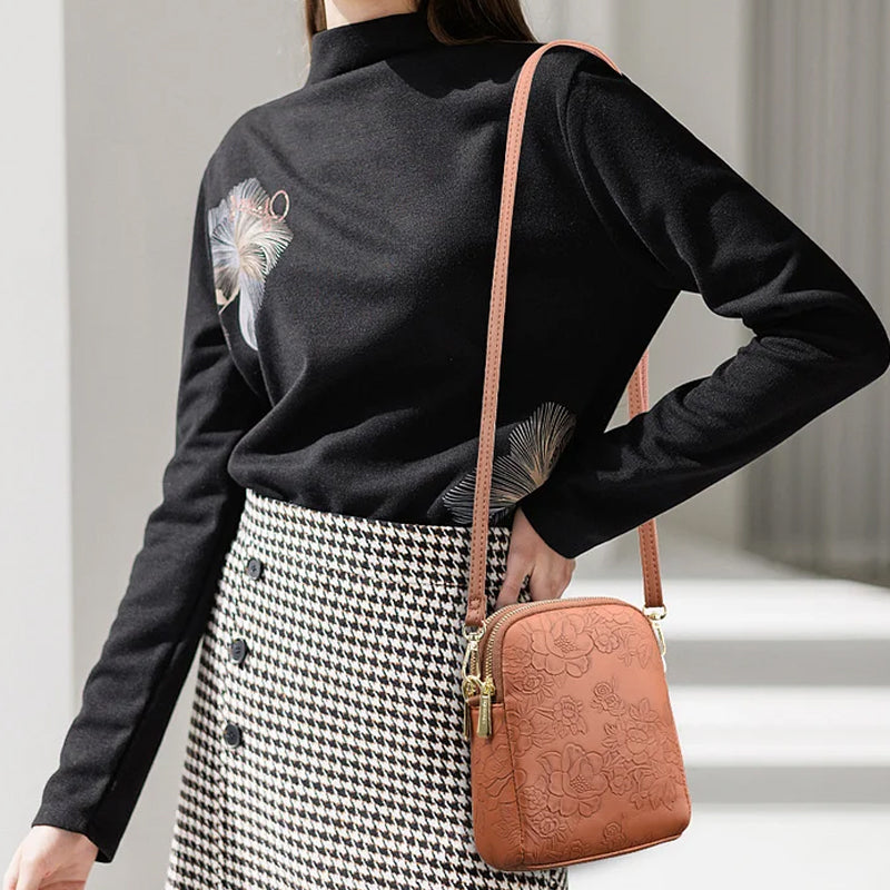 Elegancka torebka na ramię z motywem kwiatowym