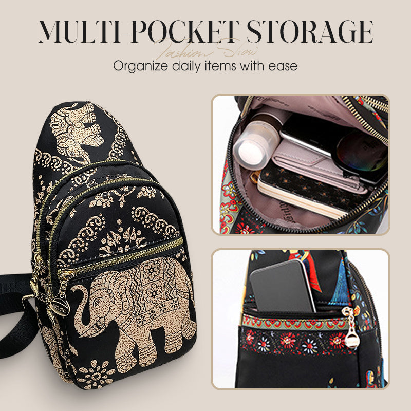 Torba crossbody z nadrukiem słonia w stylu boho