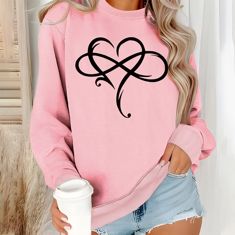 【S-XL】Bluza z okrągłym dekoltem i nadrukiem, z długim rękawem