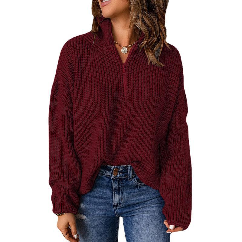Damowy sweter oversize z wysokim kołnierzem