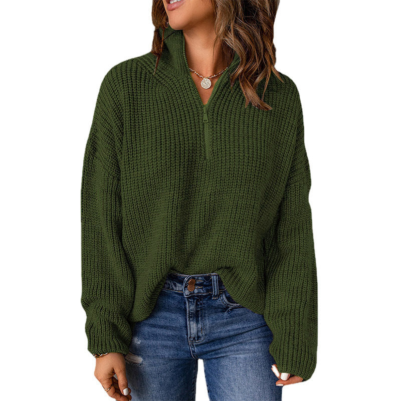 Damowy sweter oversize z wysokim kołnierzem
