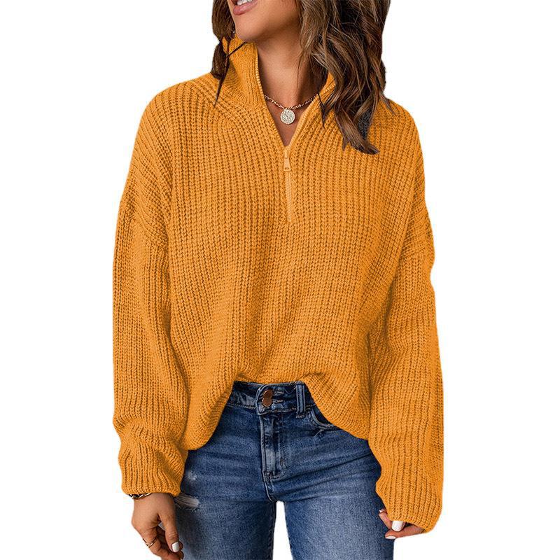 Damowy sweter oversize z wysokim kołnierzem