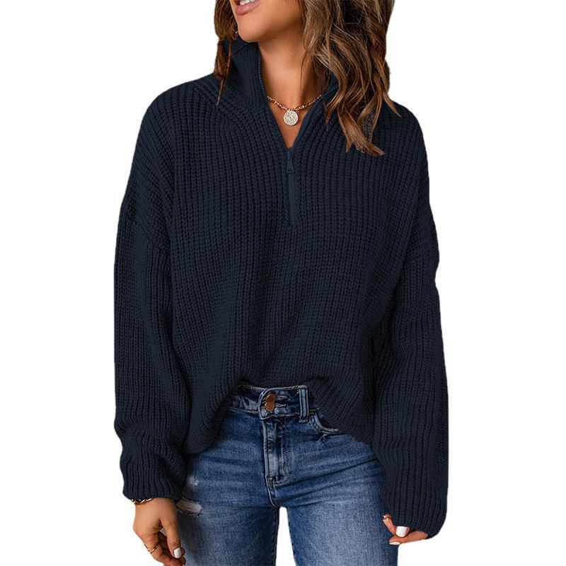 Damowy sweter oversize z wysokim kołnierzem