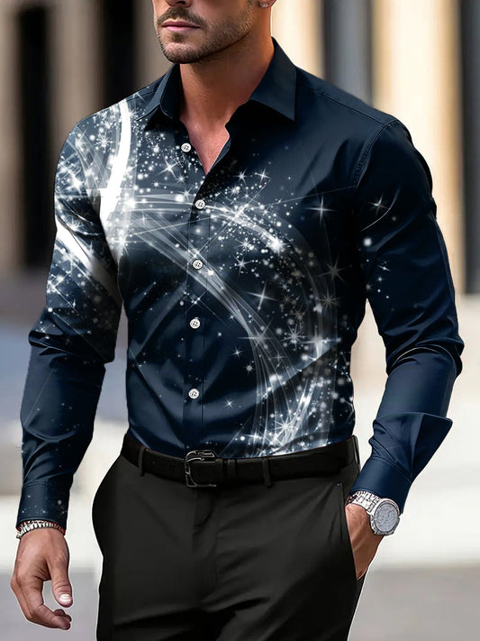 Мъжки реколта асиметрични-бод бизнес случайни риза