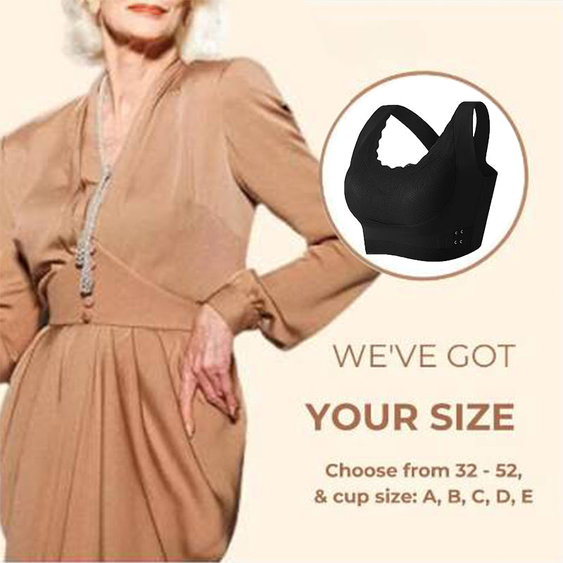 💁♀️Model 2025 Comfort Bra with Cross Front Staromodny koronkowy biustonosz z bocznymi zapięciami 🔥