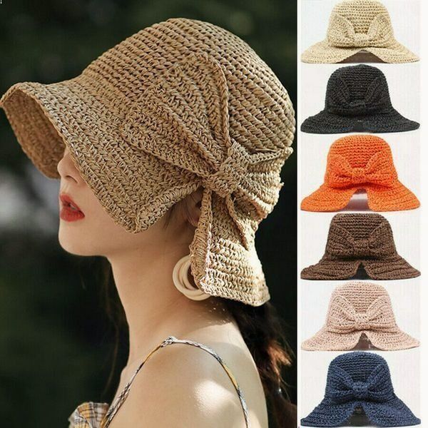 ☀🙋♀️Składany kapelusz przeciwsłoneczny z kokardą👒