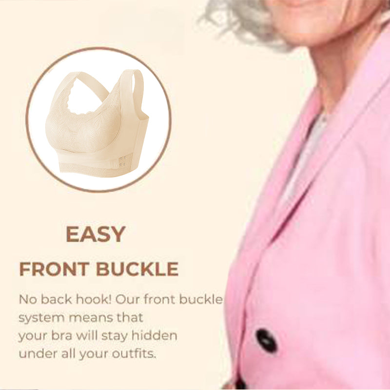💁♀️Model 2025 Comfort Bra with Cross Front Staromodny koronkowy biustonosz z bocznymi zapięciami 🔥