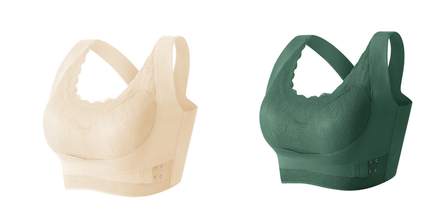 💁♀️Model 2025 Comfort Bra with Cross Front Staromodny koronkowy biustonosz z bocznymi zapięciami 🔥