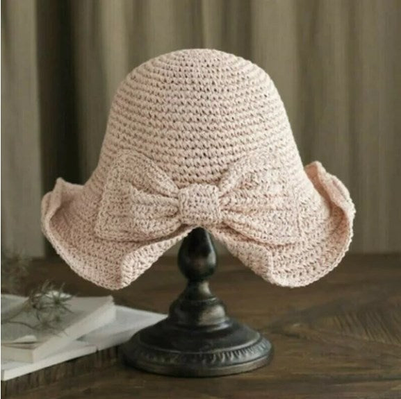 ☀🙋♀️Składany kapelusz przeciwsłoneczny z kokardą👒