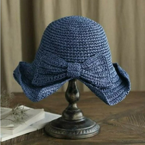 ☀🙋♀️Składany kapelusz przeciwsłoneczny z kokardą👒