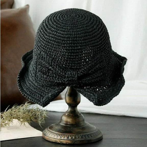 ☀🙋♀️Składany kapelusz przeciwsłoneczny z kokardą👒