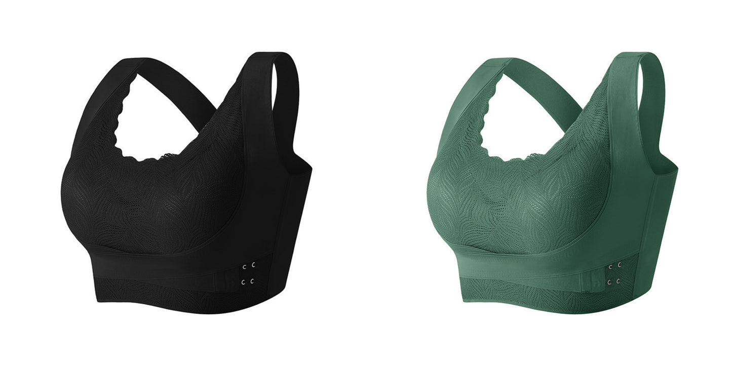 💁♀️Model 2025 Comfort Bra with Cross Front Staromodny koronkowy biustonosz z bocznymi zapięciami 🔥