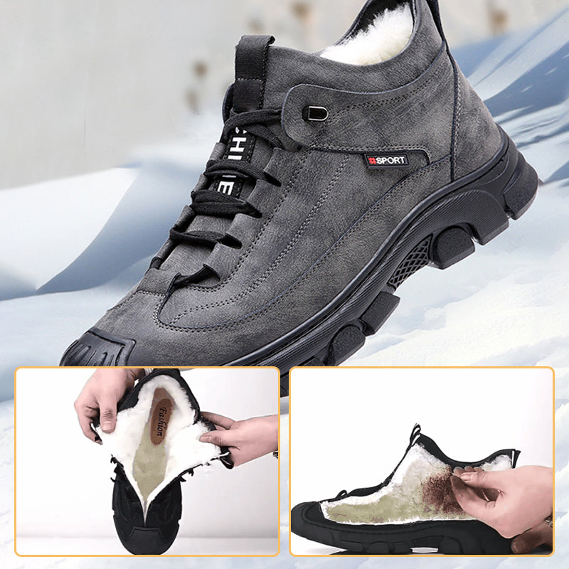 🎁Świetny zimowy prezent dla mężczyzn 🎁 Męskie skórzane buty sportowe z podszewką ze sztucznego futra
