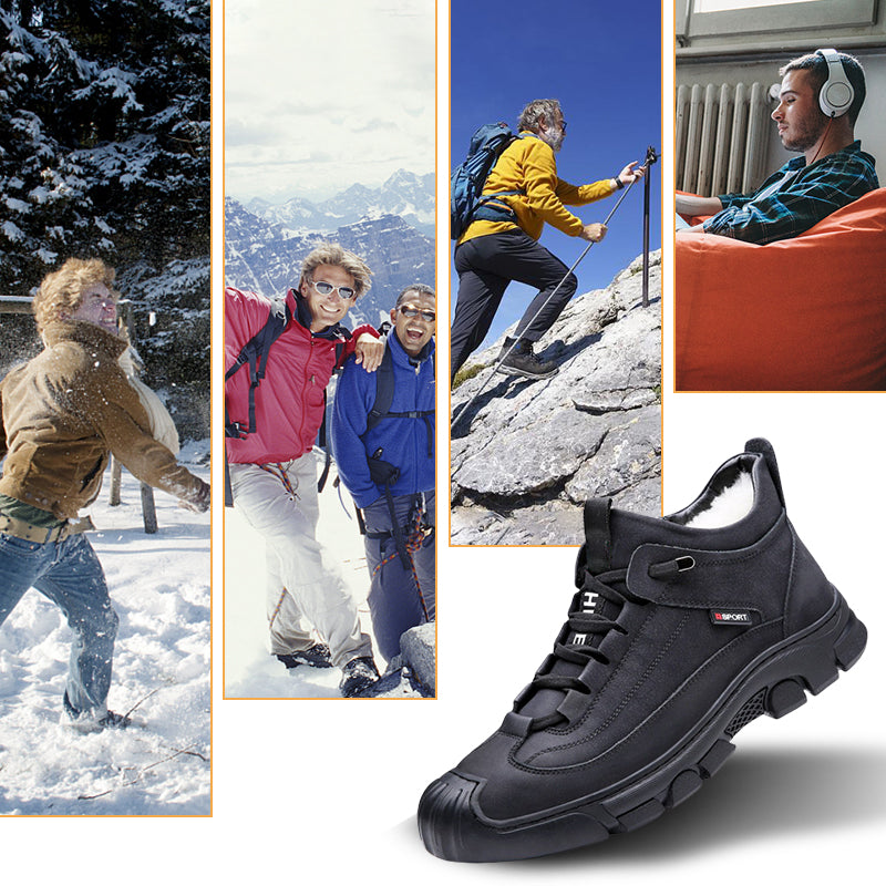 🎁Świetny zimowy prezent dla mężczyzn 🎁 Męskie skórzane buty sportowe z podszewką ze sztucznego futra