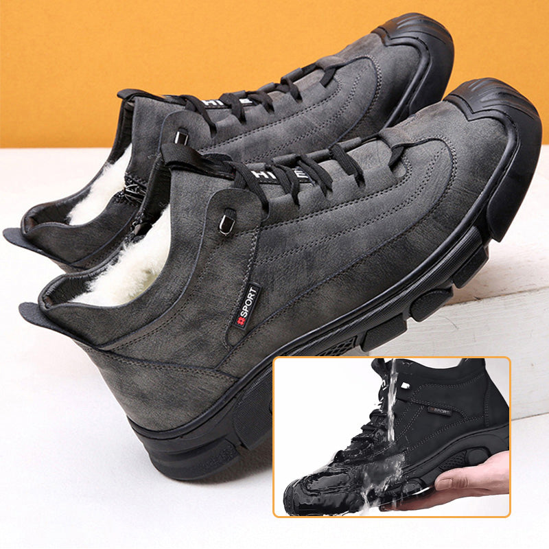 🎁Świetny zimowy prezent dla mężczyzn 🎁 Męskie skórzane buty sportowe z podszewką ze sztucznego futra