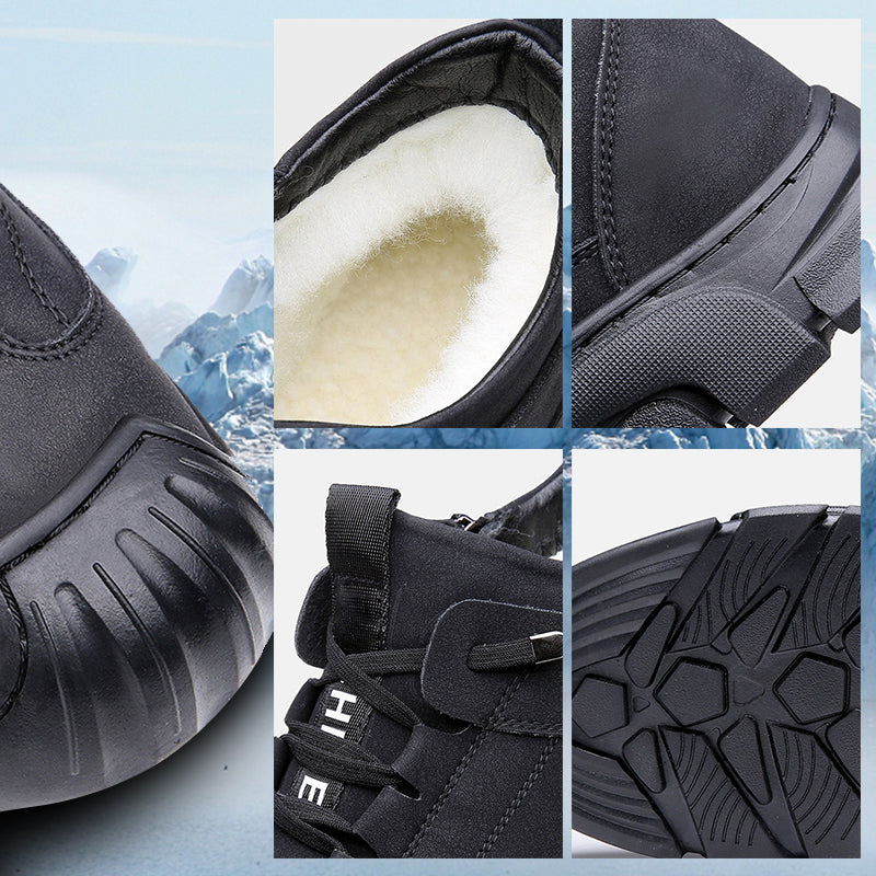 🎁Świetny zimowy prezent dla mężczyzn 🎁 Męskie skórzane buty sportowe z podszewką ze sztucznego futra
